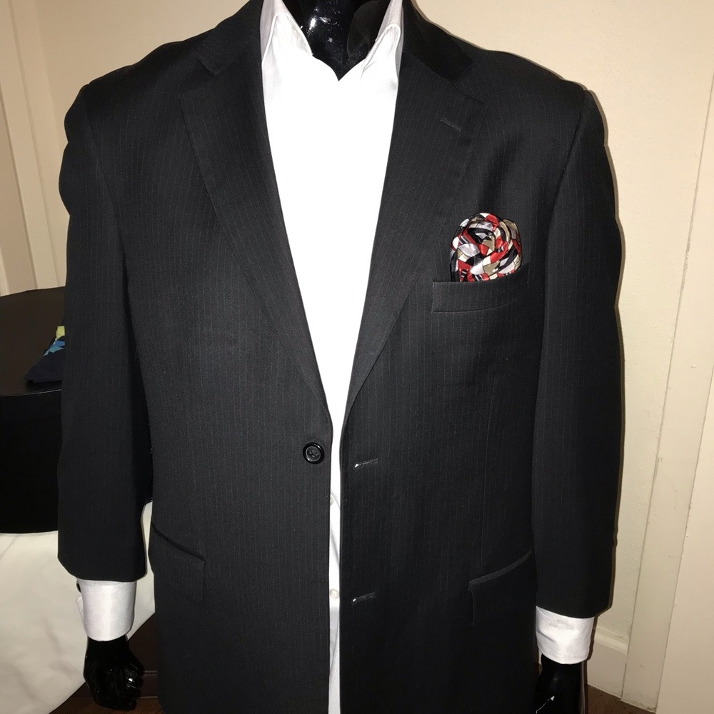 42R Black Pine Stripe Blazer!!!